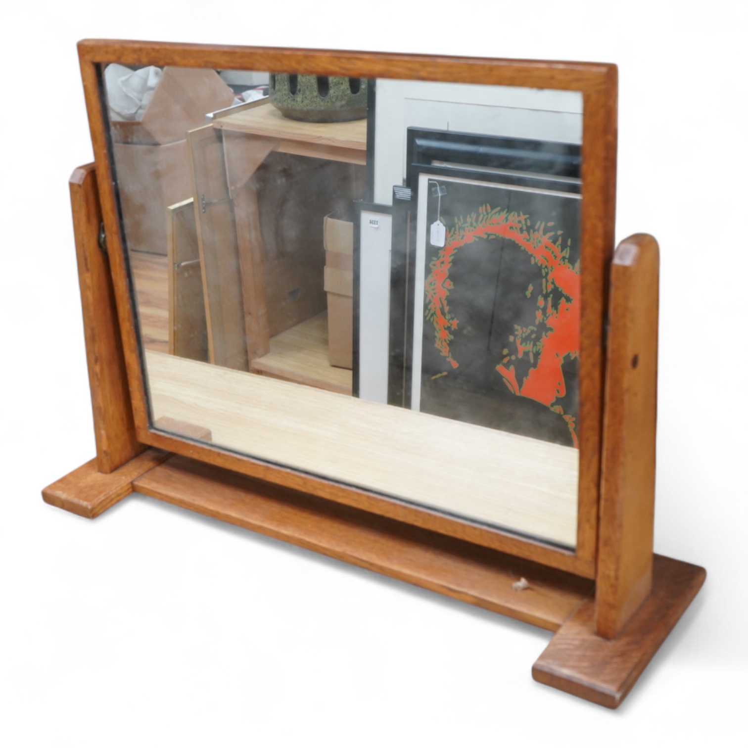 An Art Deco Gordon Russell oak dressing mirror, 66cm wide